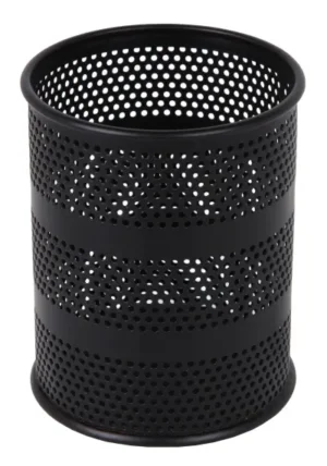 Wire Mesh Punched Pen Holder Small Round DLD01- - Black